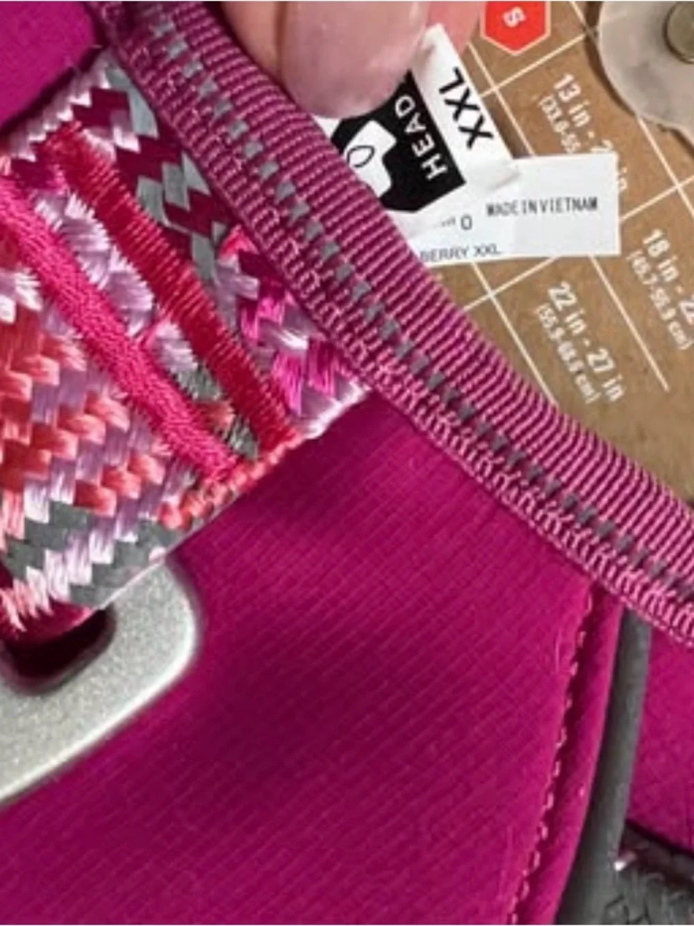 Arcadia Quick-Dry Dog Harness in Magenta Pink and White Pattern